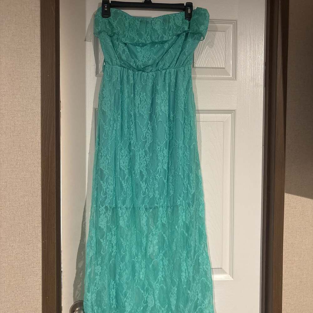 French Atmosphere Maxi Casual Dress Stripe XL Short Sleeve
